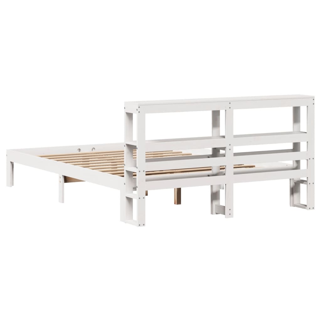 Sengeramme med hodegavl hvit 120x190 cm heltre furu