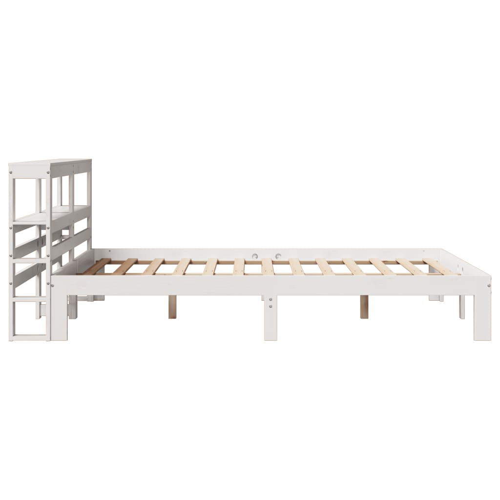 Sengeramme med hodegavl hvit 140x190 cm heltre furu