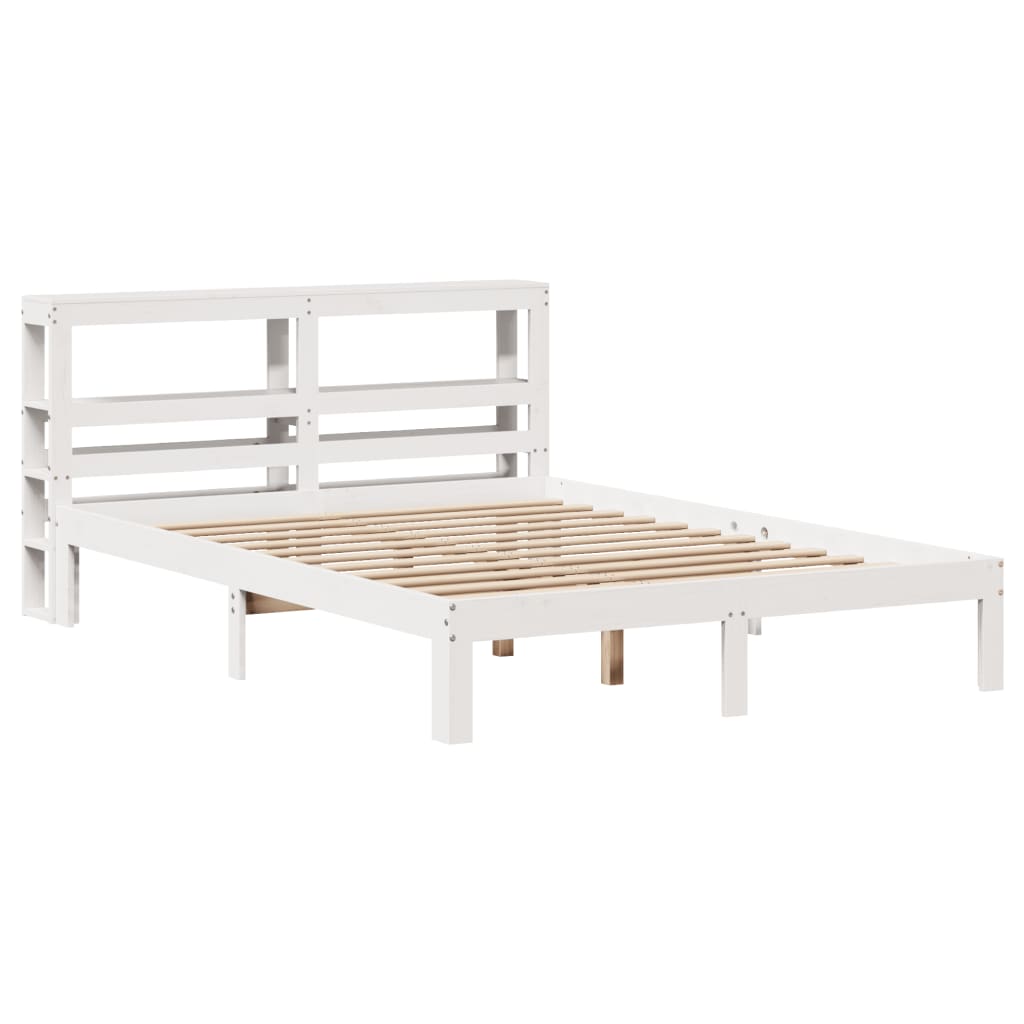 Sengeramme med hodegavl hvit 120x200 cm heltre furu