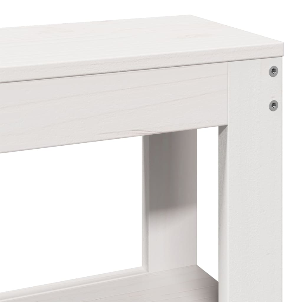 Sengeramme med hodegavl hvit 150x200 cm heltre furu