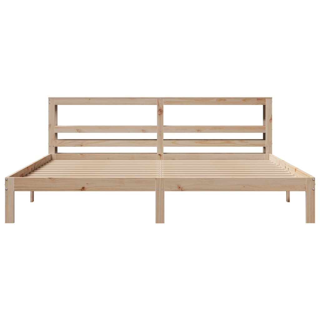 Sengeramme med hodegavl 200x200 cm heltre furu