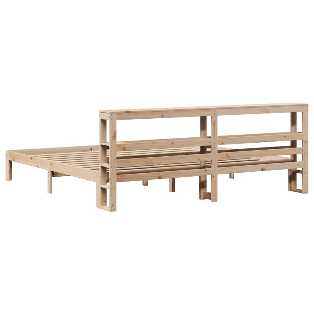 Sengeramme med hodegavl 200x200 cm heltre furu
