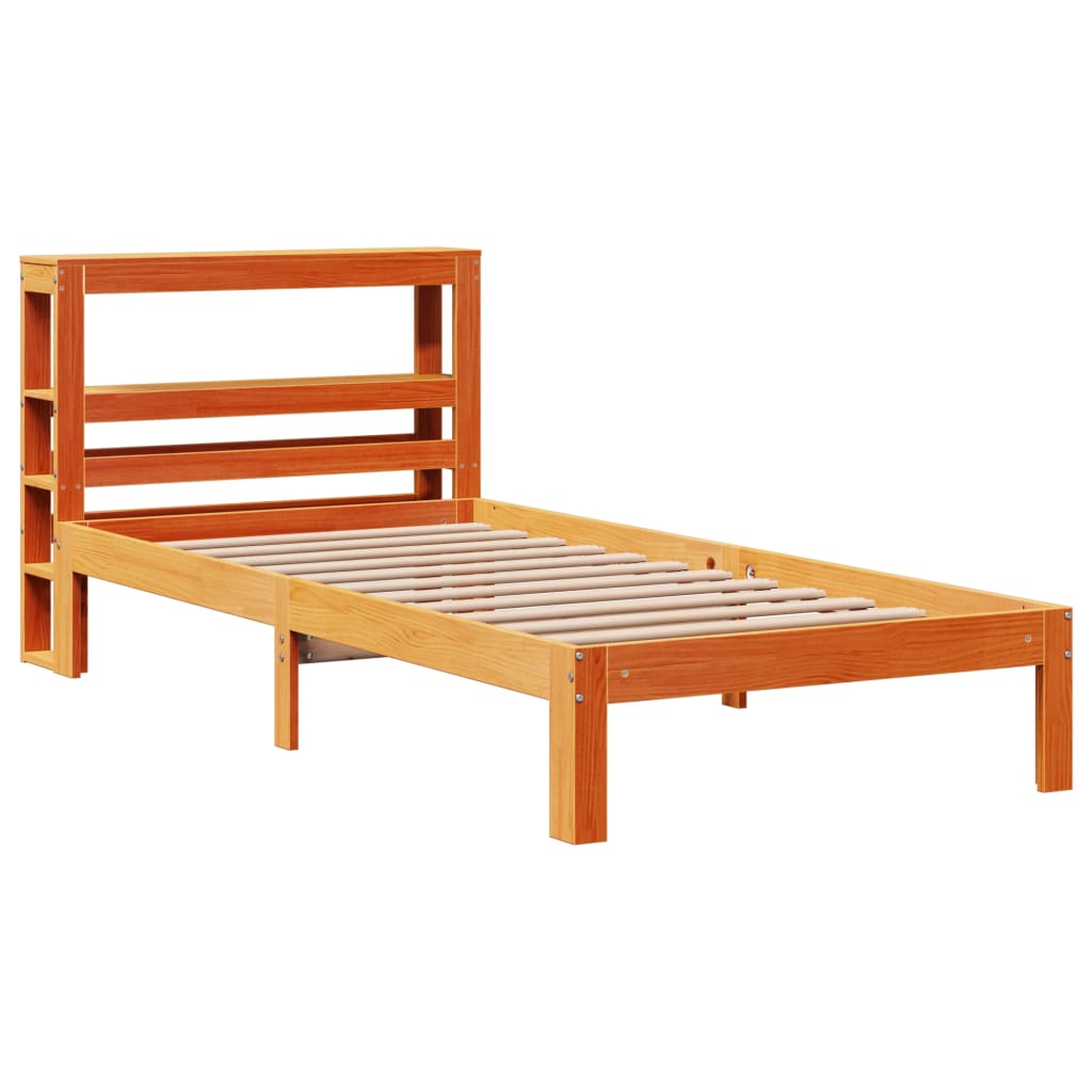 Sengeramme uten madrass voksbrun 100x200 cm heltre furu