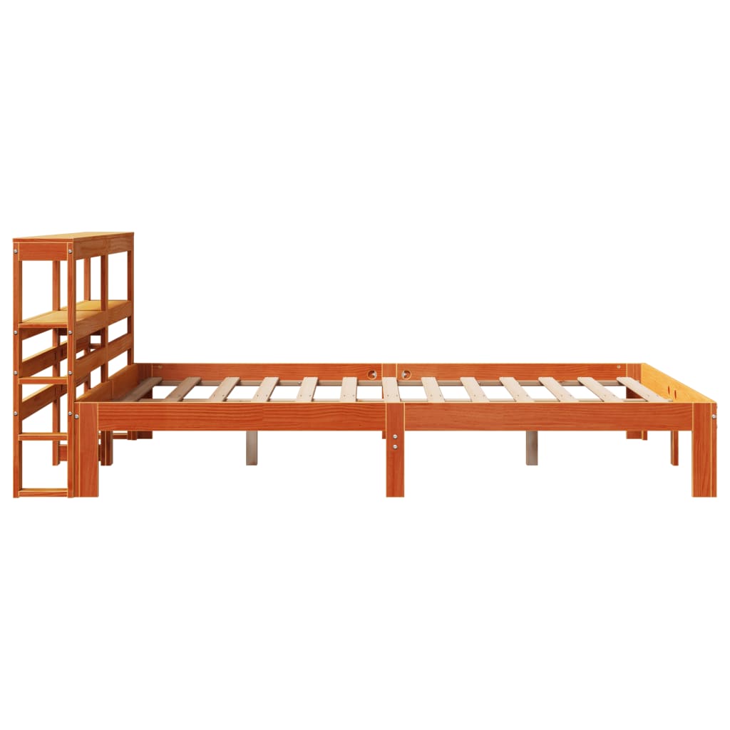 Sengeramme uten madrass voksbrun 140x200 cm heltre furu