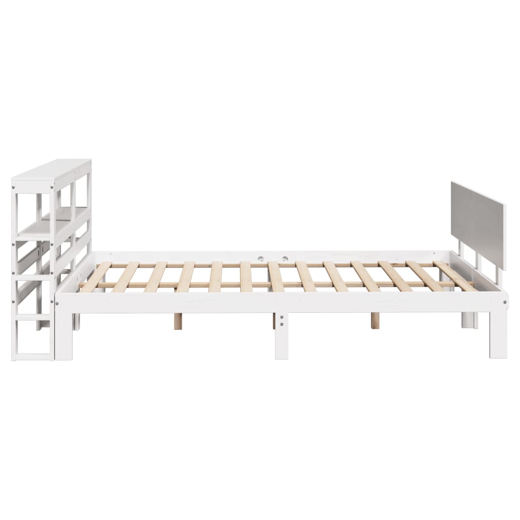 Sengeramme med hodegavl hvit 120x190 cm heltre furu