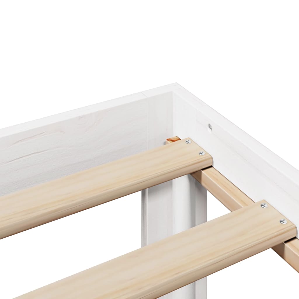 Sengeramme med hodegavl hvit 120x190 cm heltre furu
