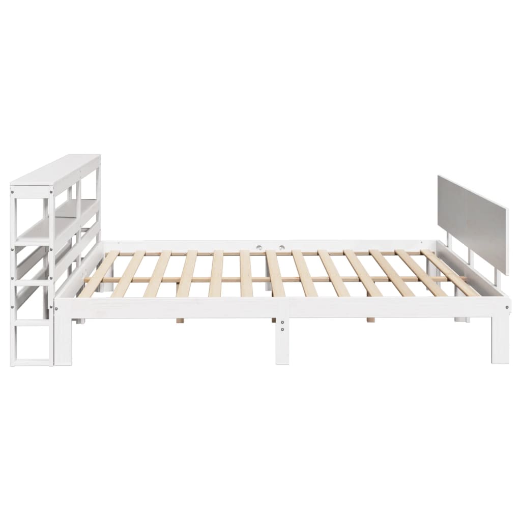 Sengeramme med hodegavl hvit 180x200 cm heltre furu