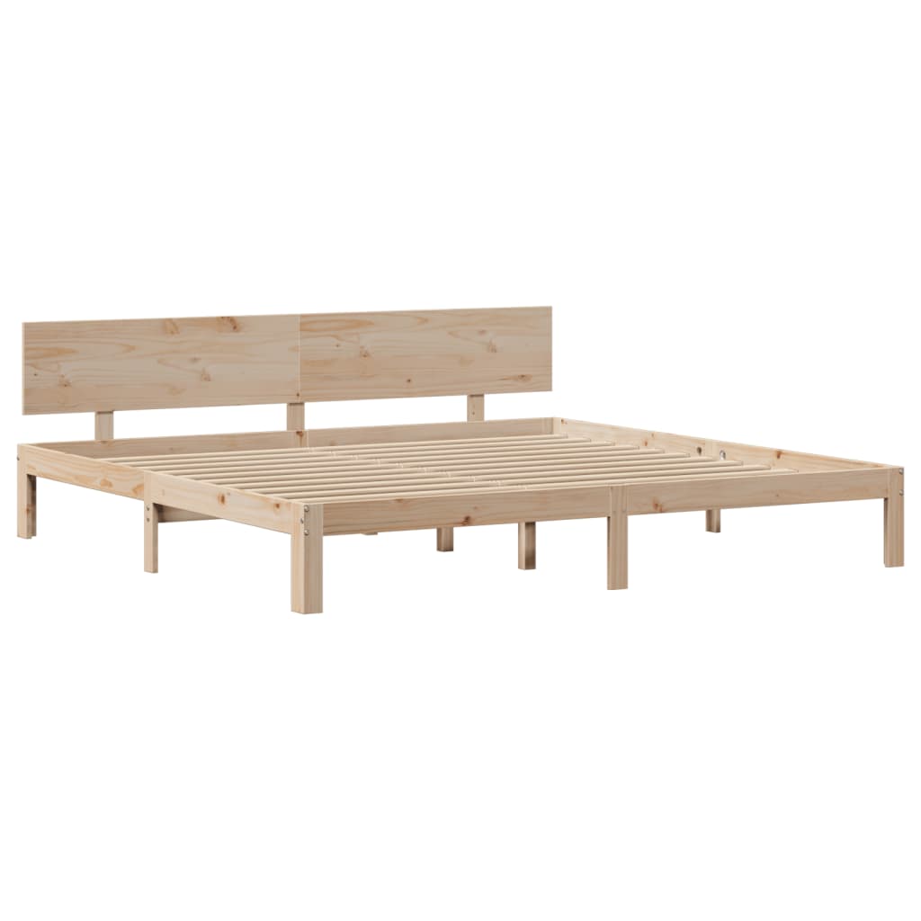 Sengeramme med hodegavl 200x200 cm heltre furu