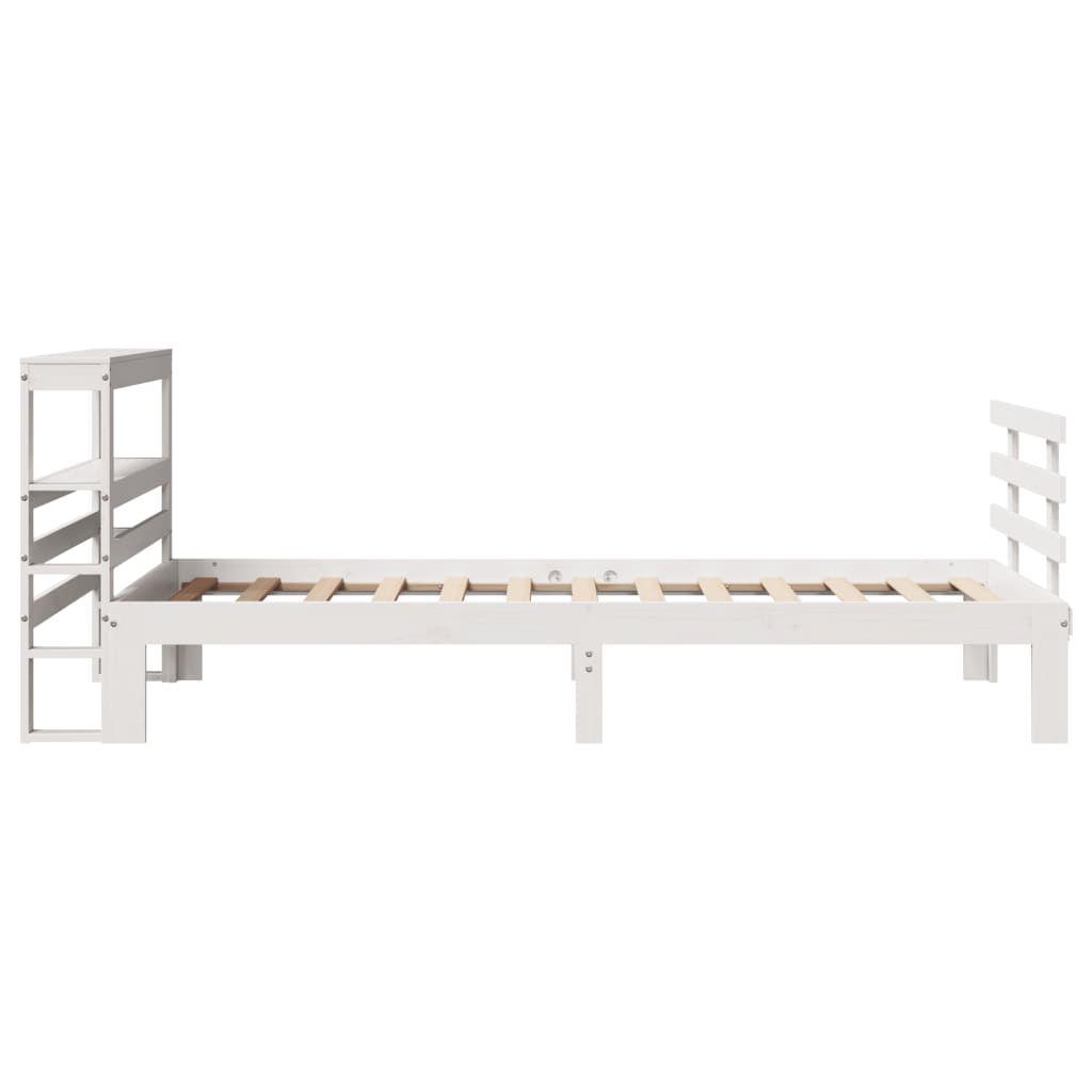 Sengeramme med hodegavl hvit 90x190 cm heltre furu