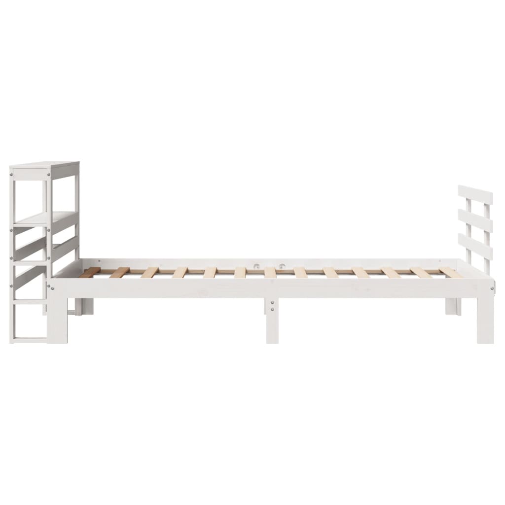 Sengeramme med hodegavl hvit 90x200 cm heltre furu