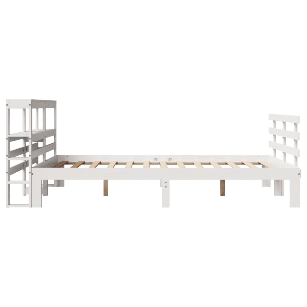 Sengeramme med hodegavl hvit 140x200 cm heltre furu