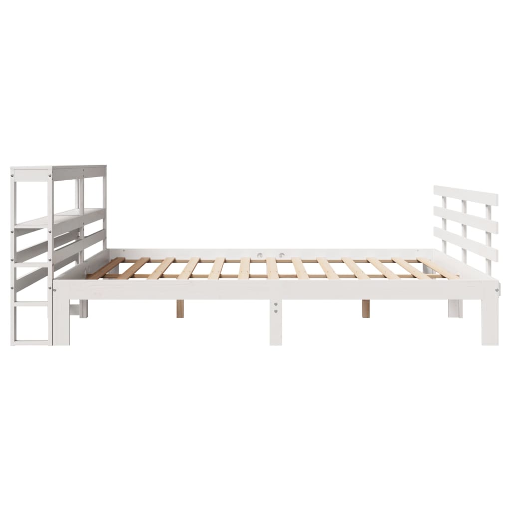 Sengeramme med hodegavl hvit 180x200 cm heltre furu