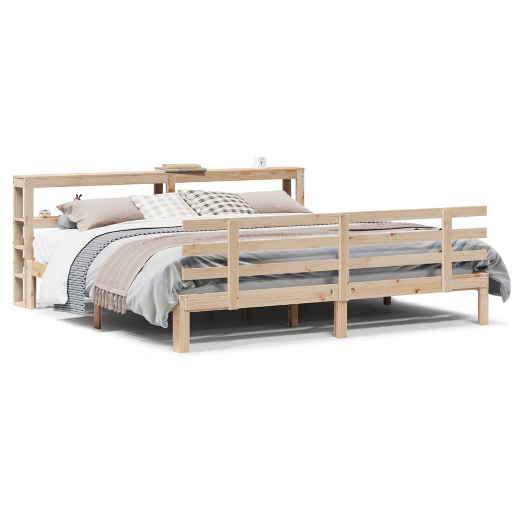 Sengeramme med hodegavl 200x200 cm heltre furu