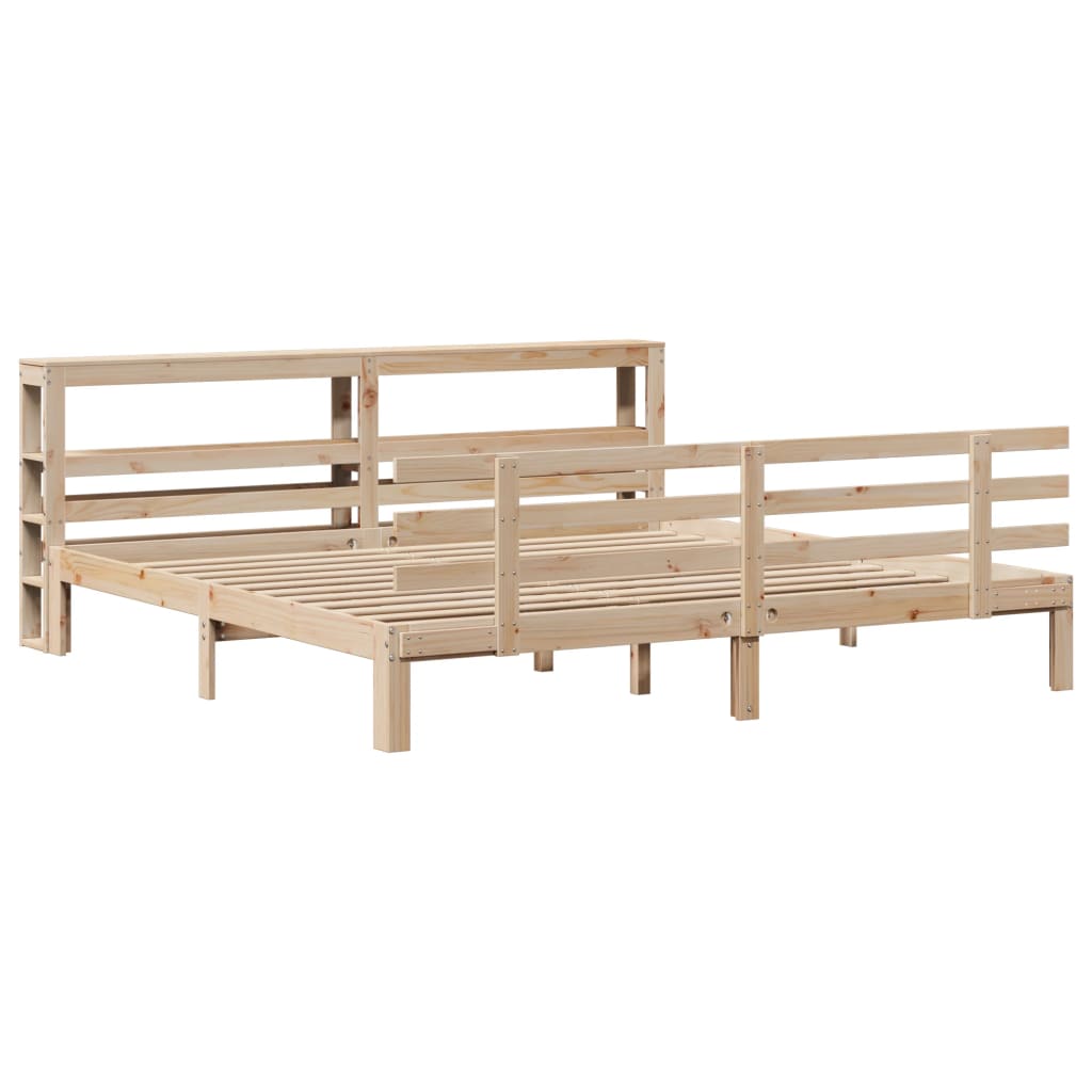 Sengeramme med hodegavl 200x200 cm heltre furu