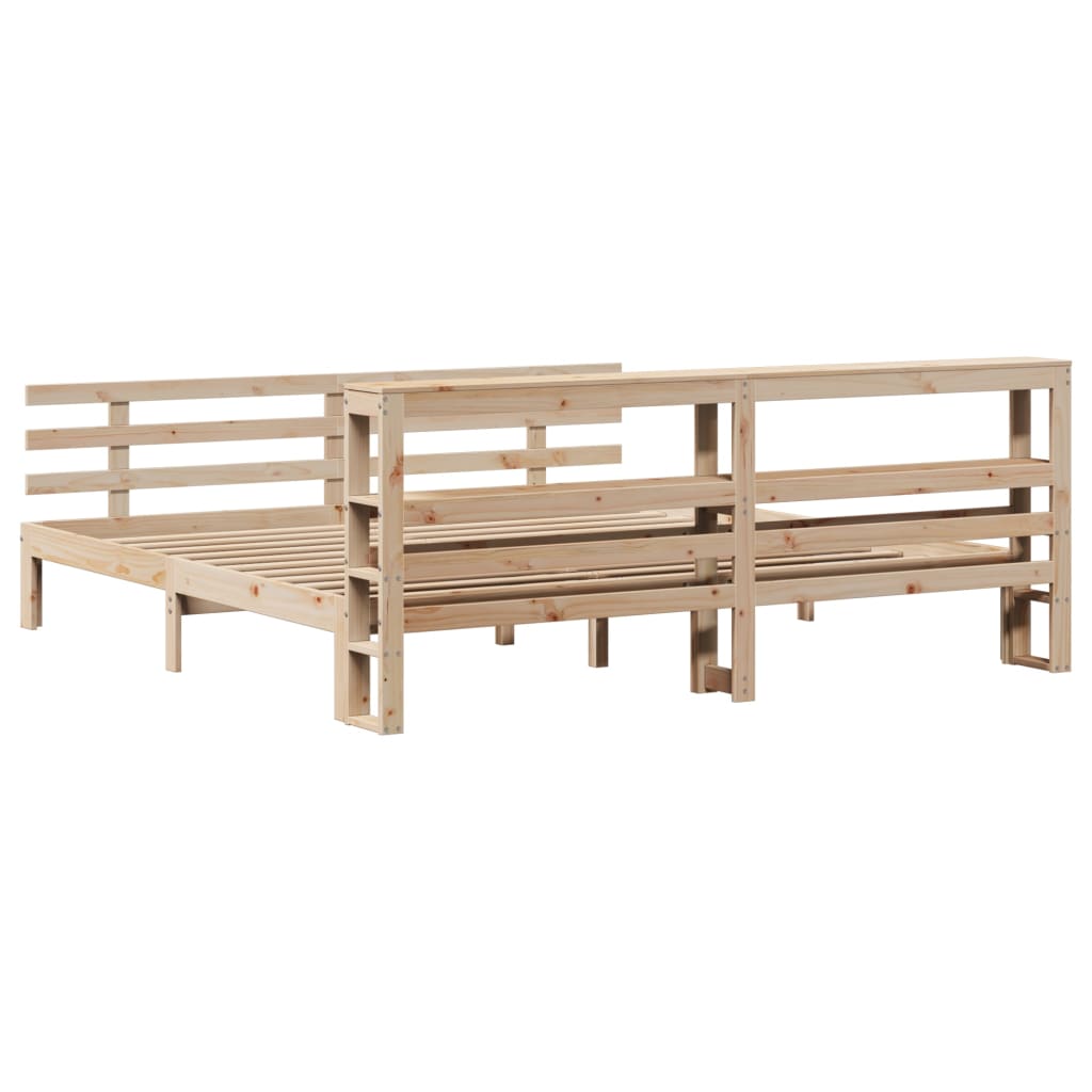 Sengeramme med hodegavl 200x200 cm heltre furu