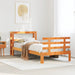 Sengeramme med hodegavl voksbrun 75x190 cm heltre furu