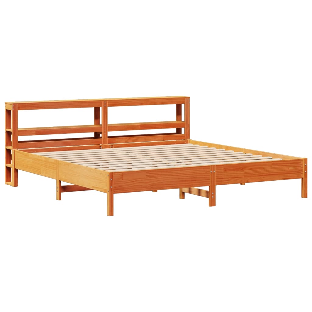 Sengeramme uten madrass voksbrun 180x200 cm heltre furu