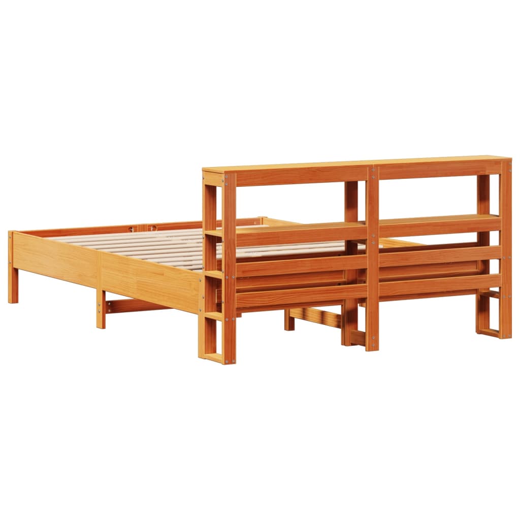 Sengeramme uten madrass brun 150x200 cm heltre furu