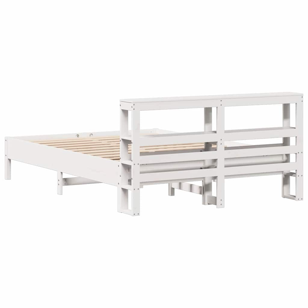 Sengeramme uten madrass hvit 140x190 cm heltre furu