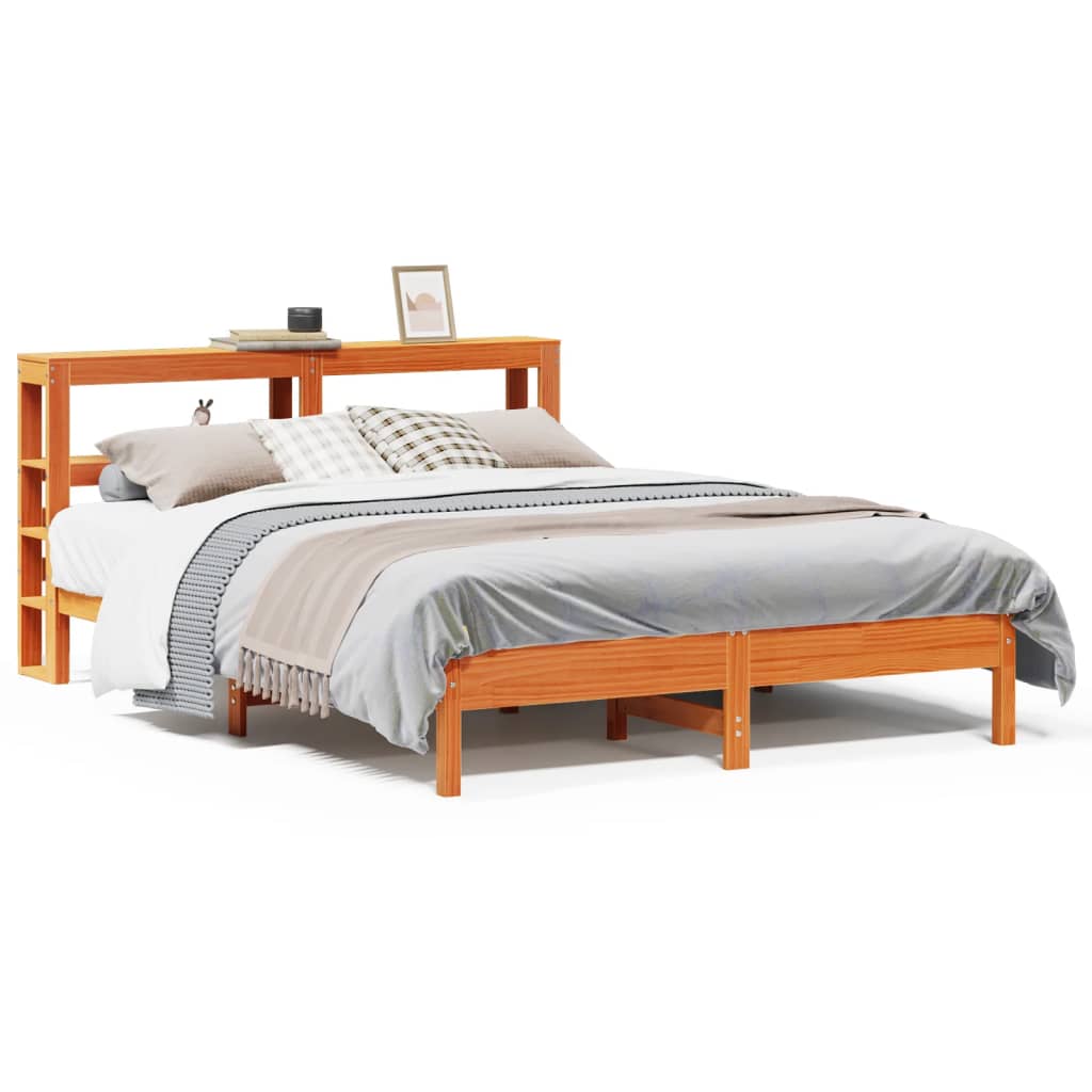 Sengeramme uten madrass voksbrun 140x190 cm heltre furu