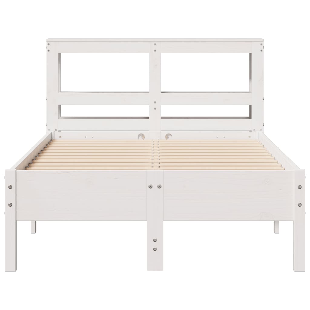 Sengeramme uten madrass hvit 120x190 cm heltre furu