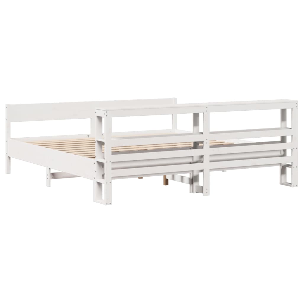 Sengeramme uten madrass hvit 180x200 cm heltre furu