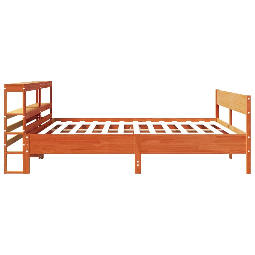 Sengeramme uten madrass voksbrun 180x200 cm heltre furu