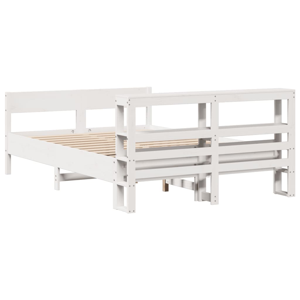Sengeramme uten madrass hvit 150x200 cm heltre furu