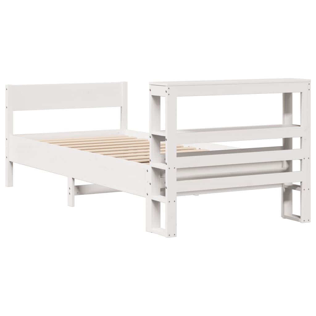 Sengeramme uten madrass hvit 90x200 cm heltre furu
