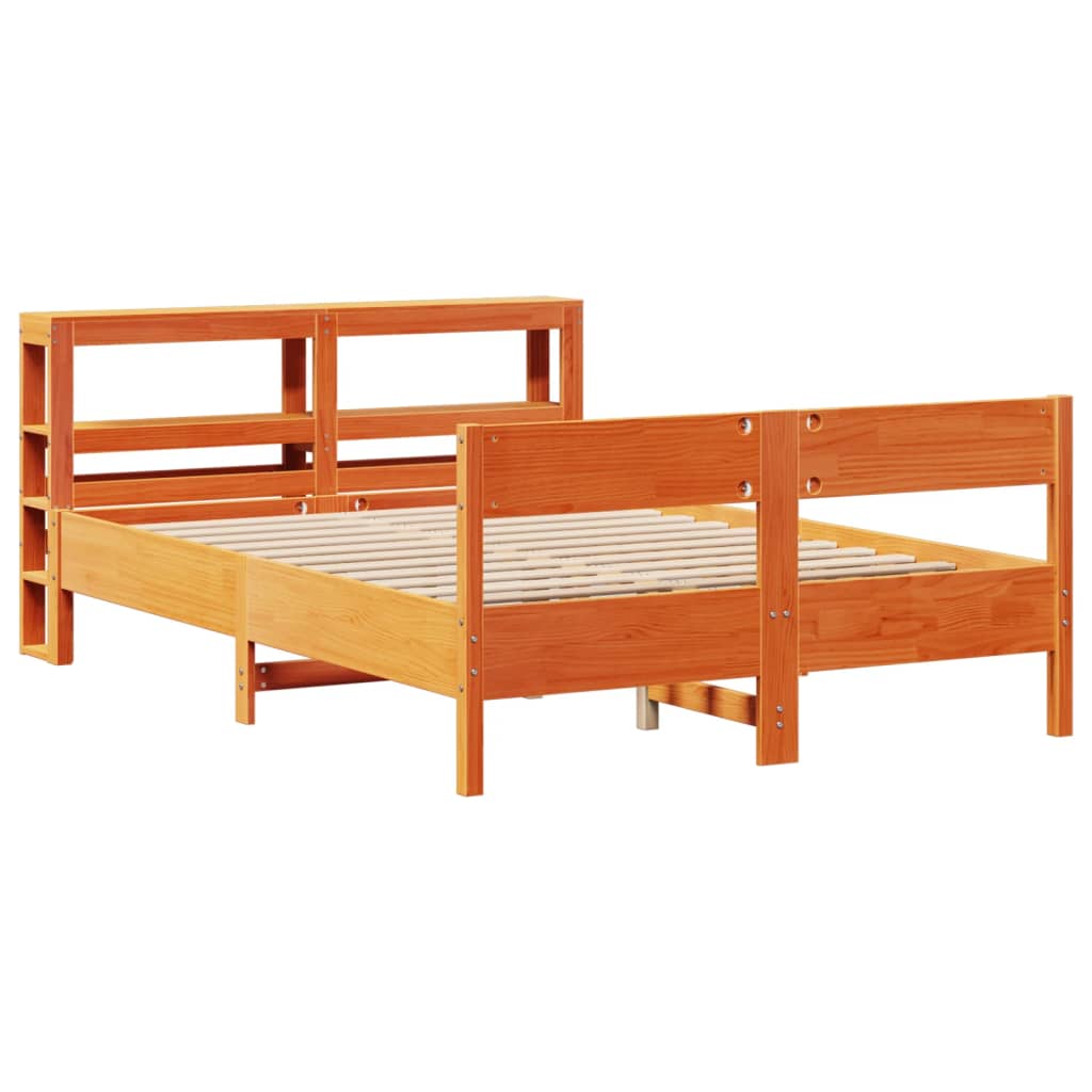 Sengeramme uten madrass brun 135x190 cm heltre furu