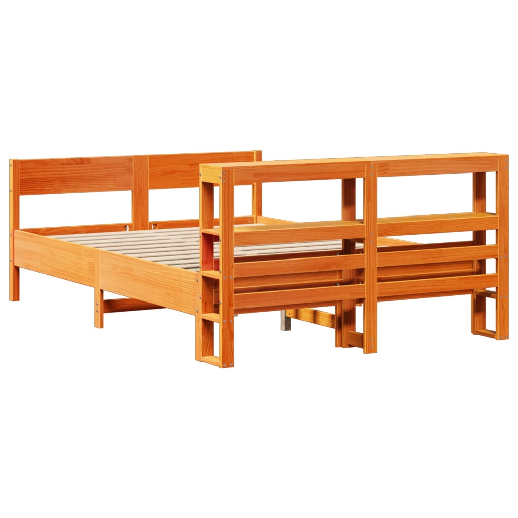 Sengeramme uten madrass brun 135x190 cm heltre furu