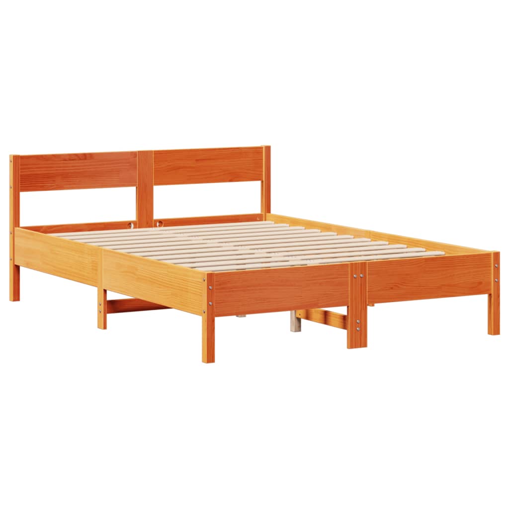 Sengeramme uten madrass brun 135x190 cm heltre furu