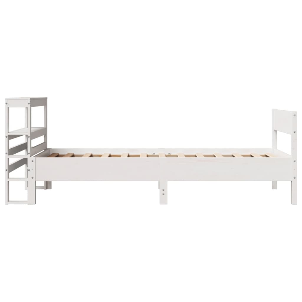 Sengeramme uten madrass hvit 75x190 cm heltre furu