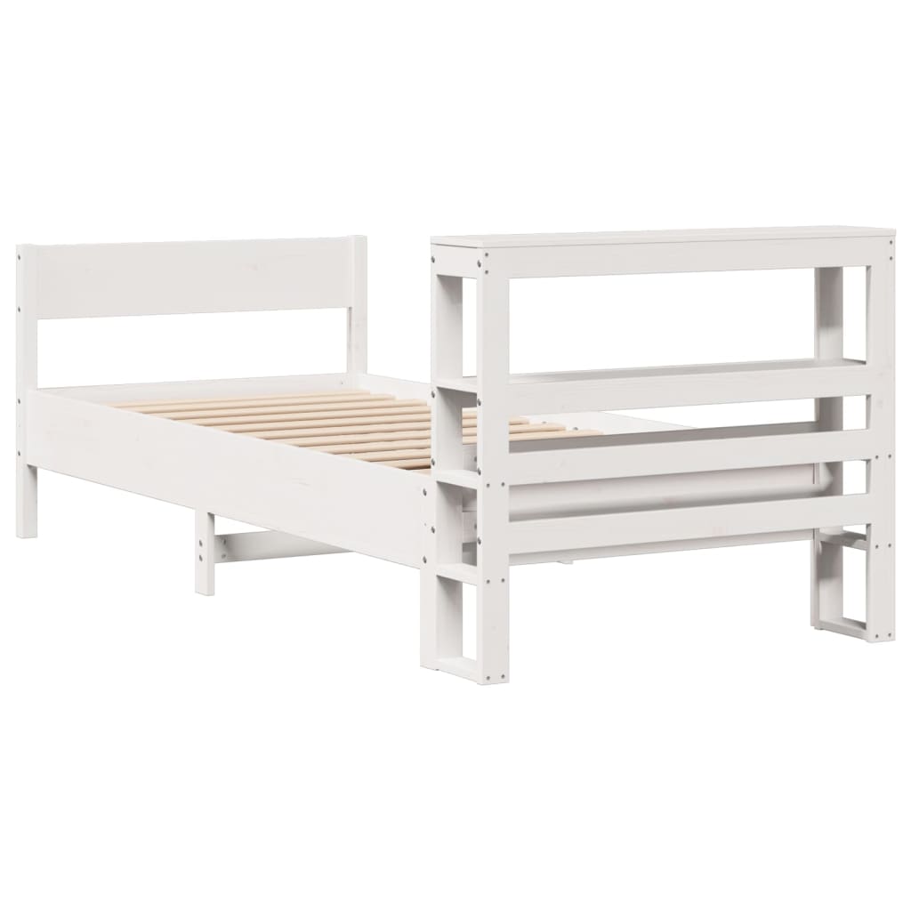 Sengeramme uten madrass hvit 75x190 cm heltre furu