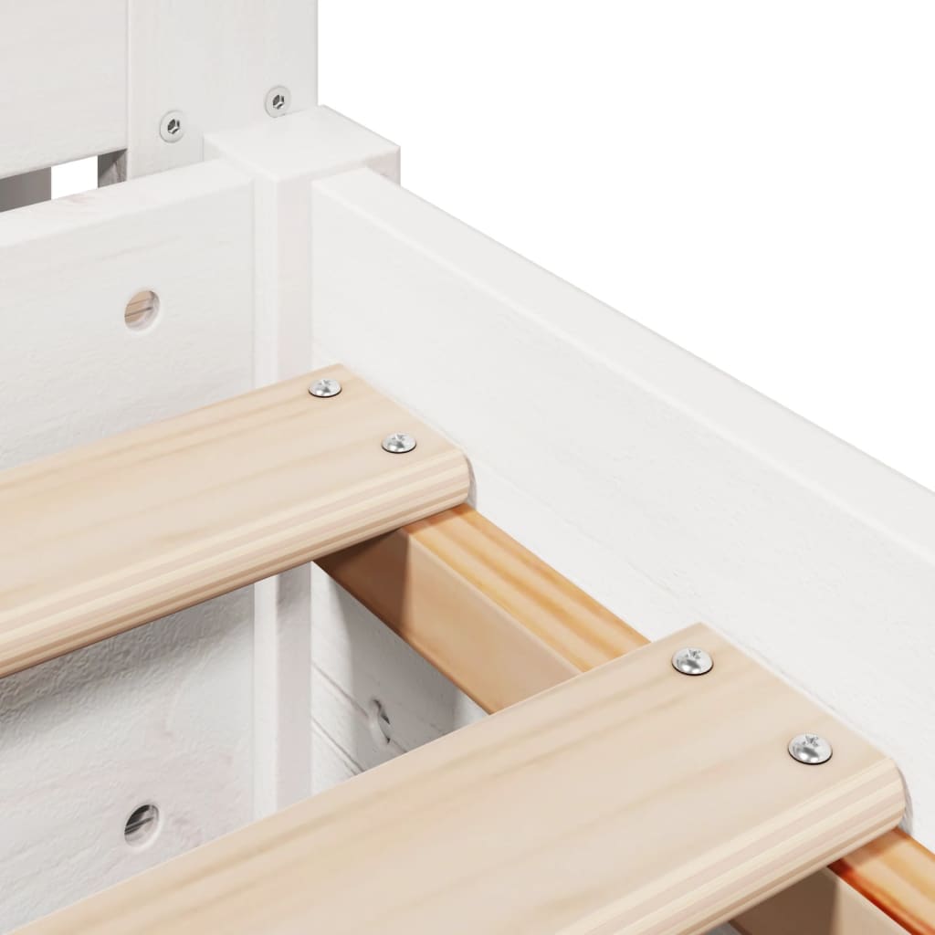 Sengeramme uten madrass hvit 75x190 cm heltre furu