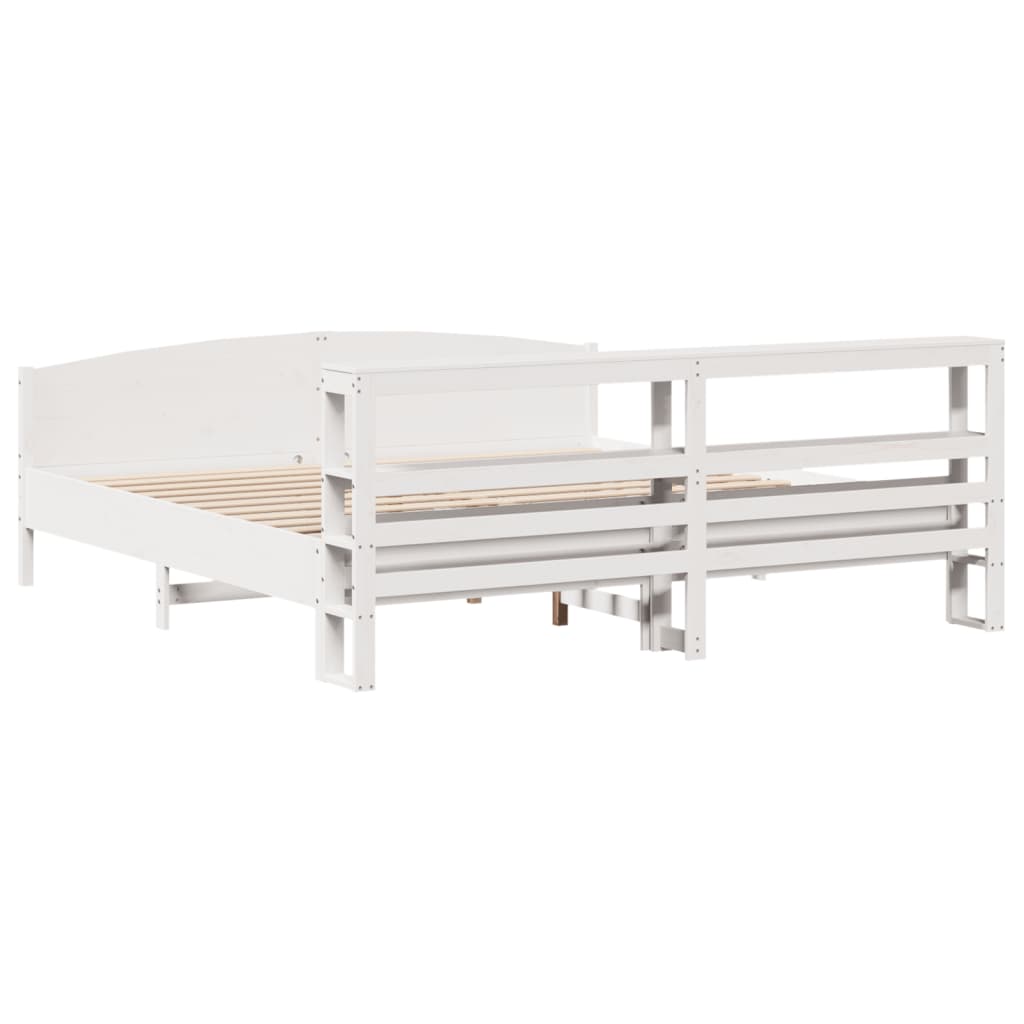 Sengeramme uten madrass hvit 180x200 cm heltre furu