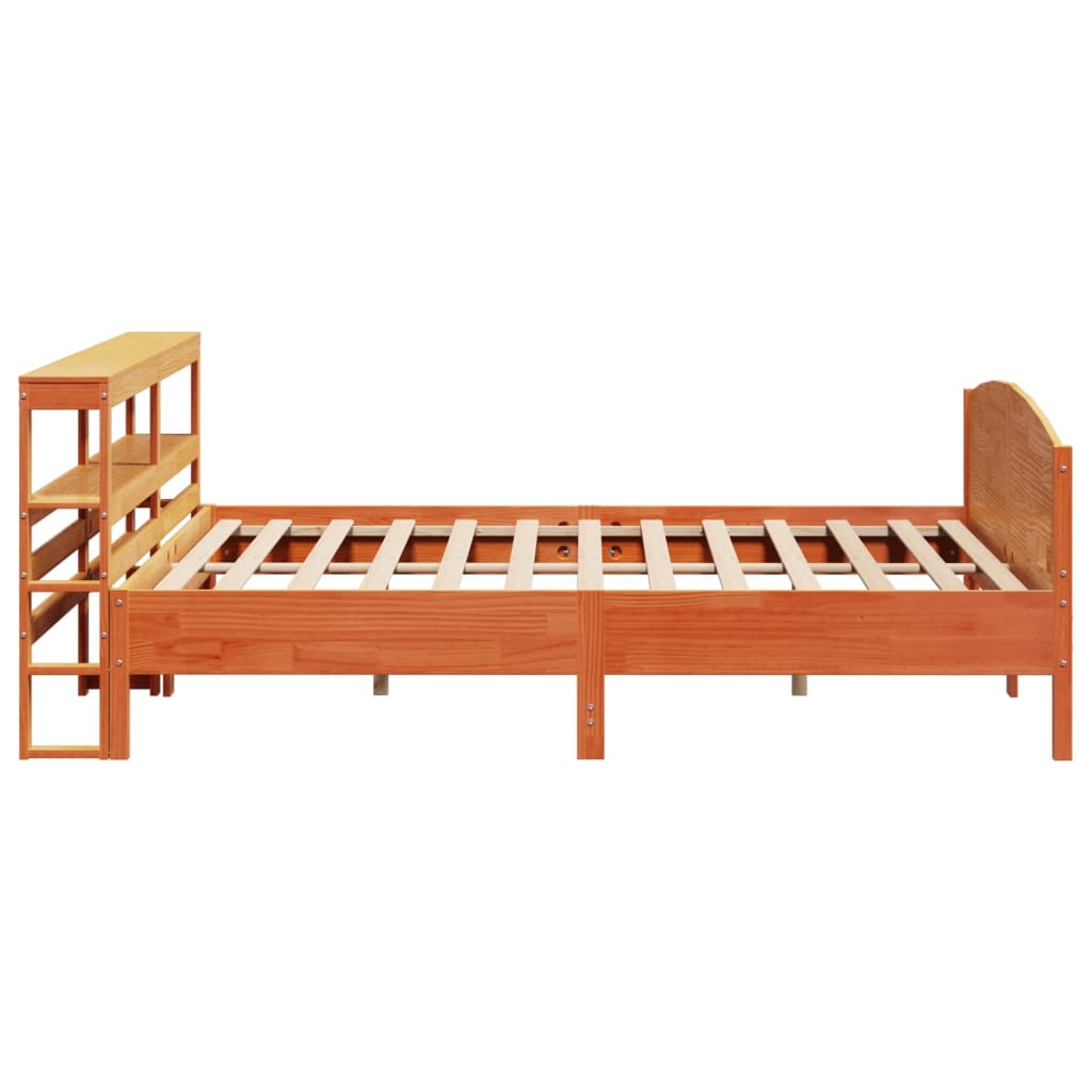 Sengeramme uten madrass voksbrun 180x200 cm heltre furu