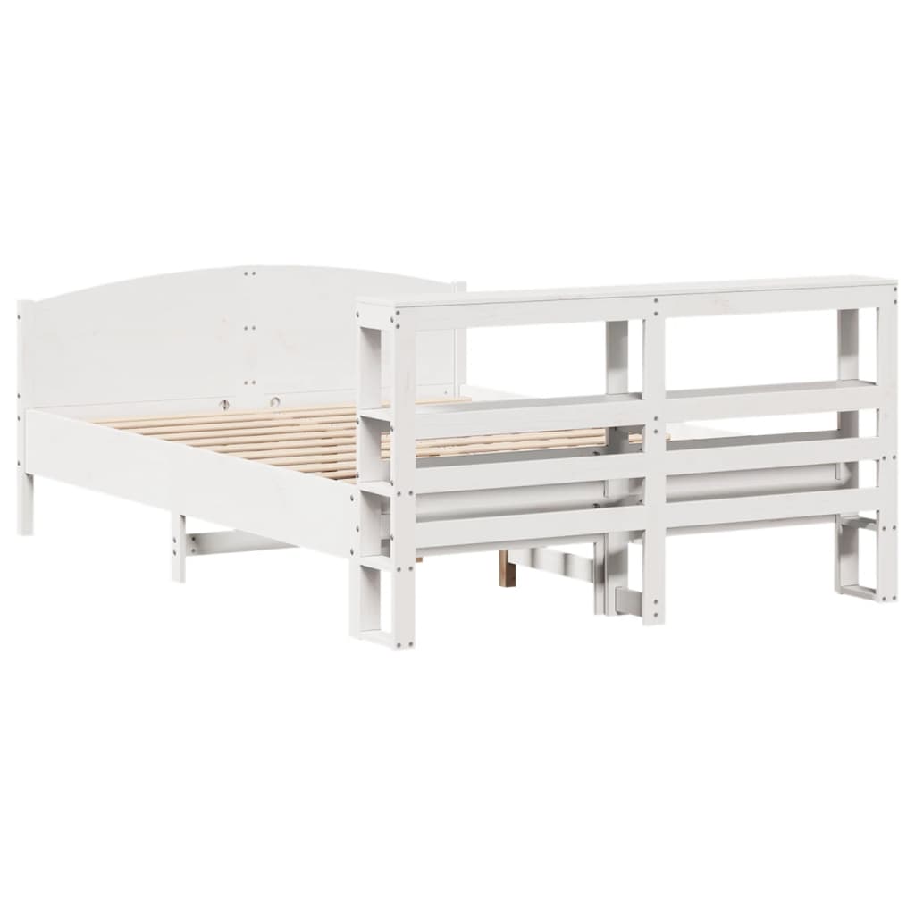 Sengeramme uten madrass hvit 150x200 cm heltre furu