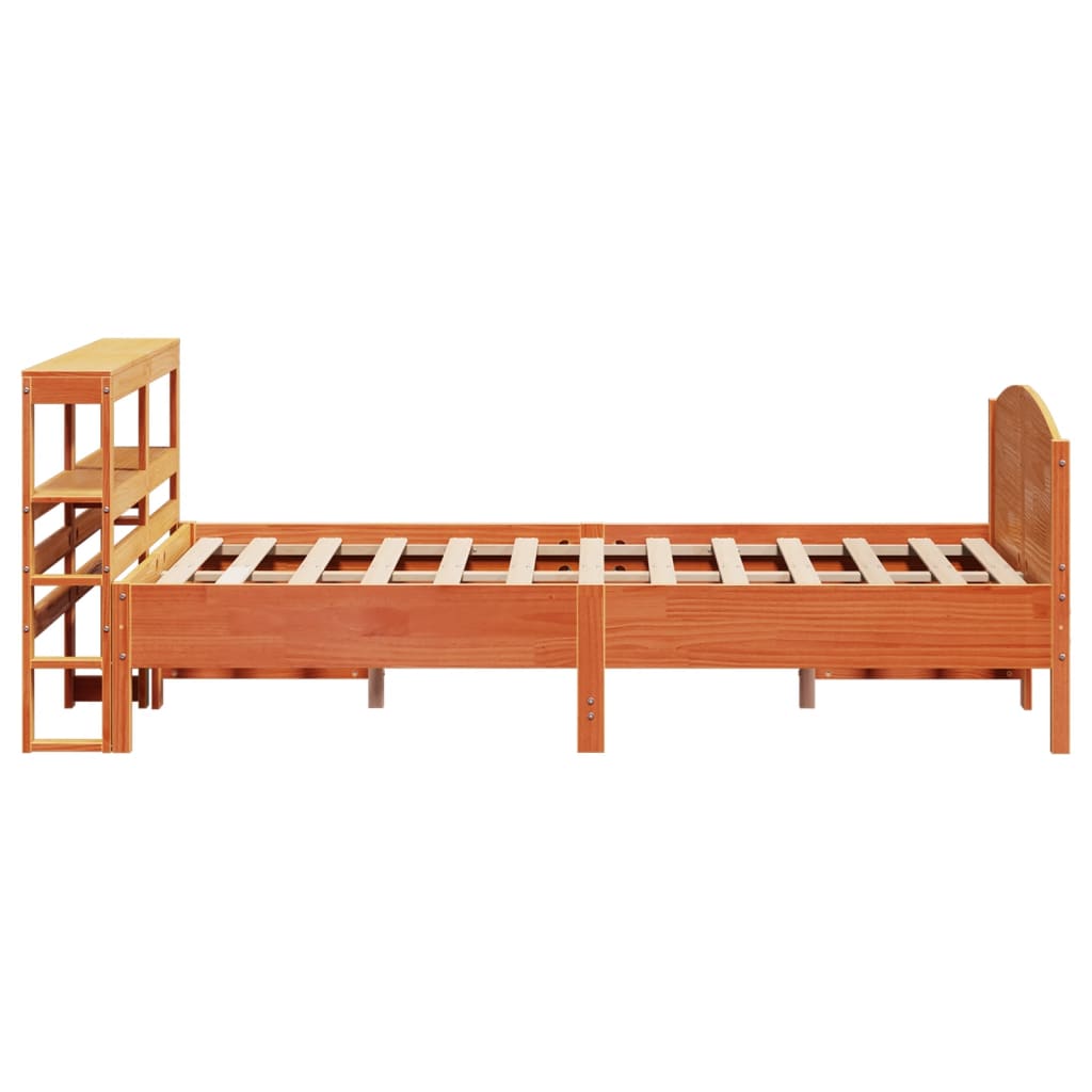 Sengeramme uten madrass voksbrun 140x200 cm heltre furu