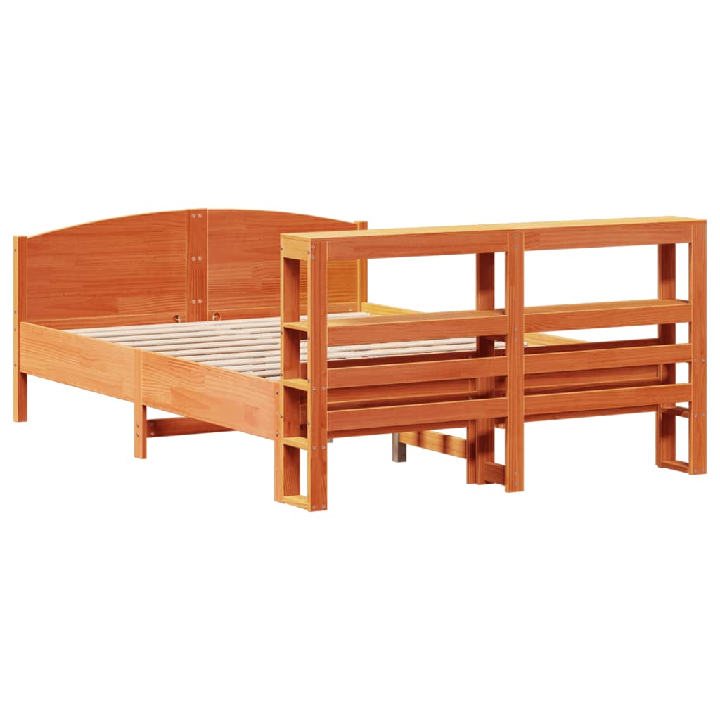 Sengeramme uten madrass voksbrun 120x190 cm heltre furu