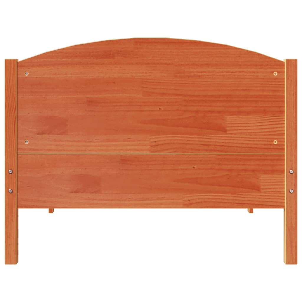 Sengeramme uten madrass voksbrun 75x190 cm heltre furu