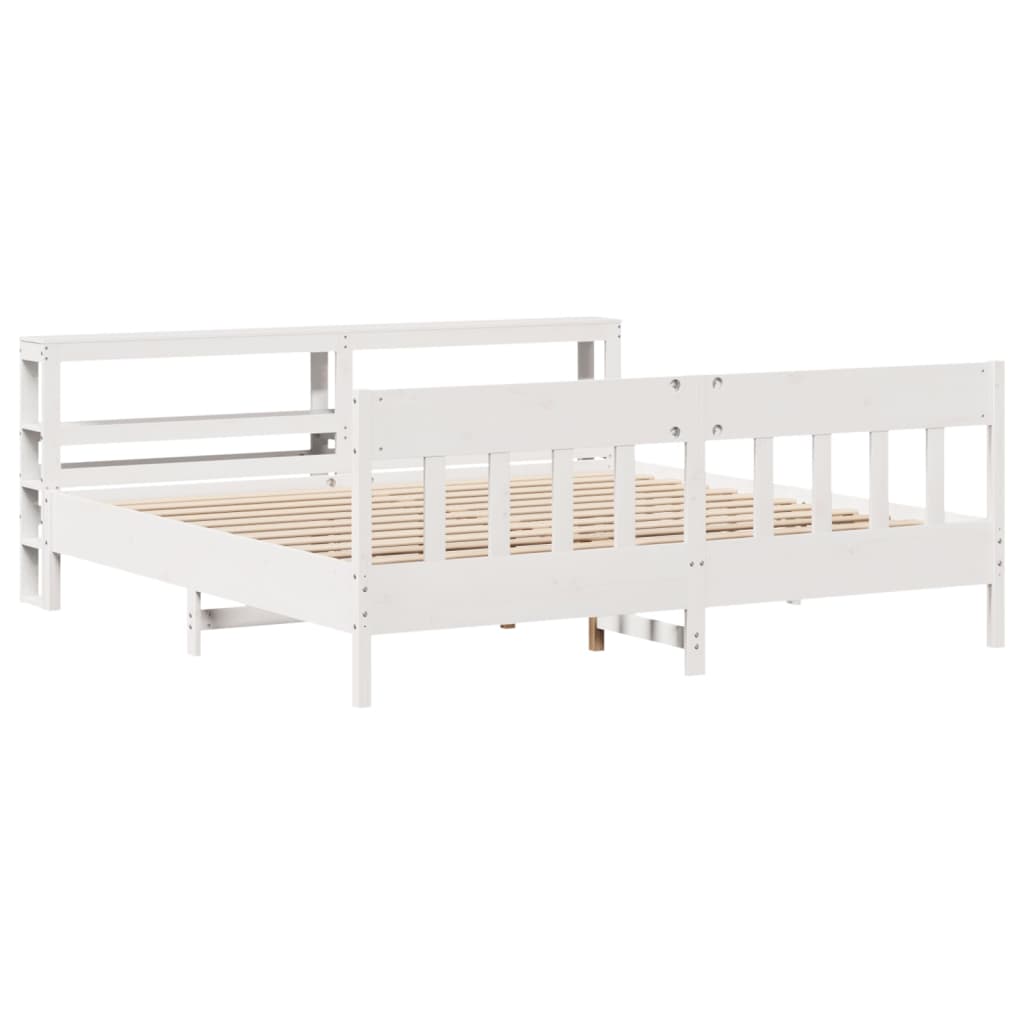 Sengeramme uten madrass hvit 180x200 cm heltre furu