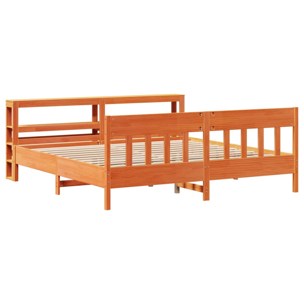 Sengeramme uten madrass voksbrun 180x200 cm heltre furu