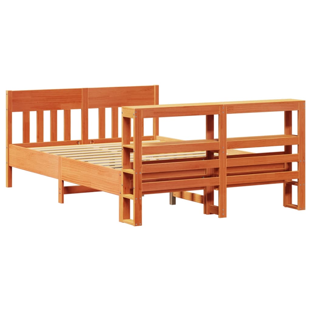 Sengeramme uten madrass brun 150x200 cm heltre furu