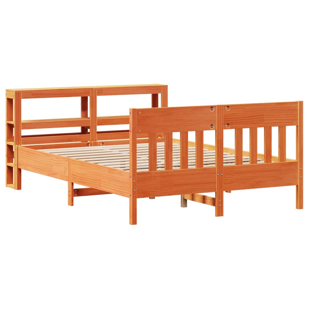 Sengeramme uten madrass voksbrun 120x200 cm heltre furu