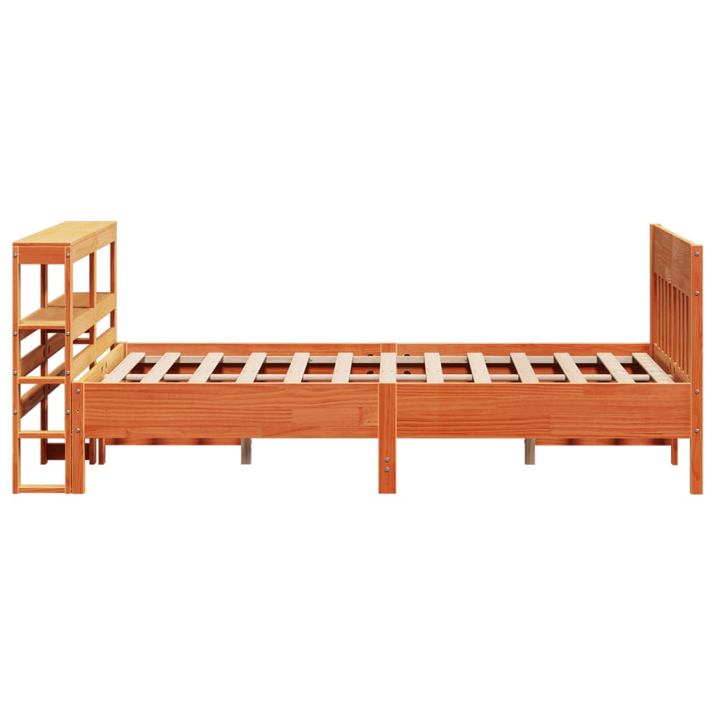 Sengeramme uten madrass voksbrun 120x200 cm heltre furu