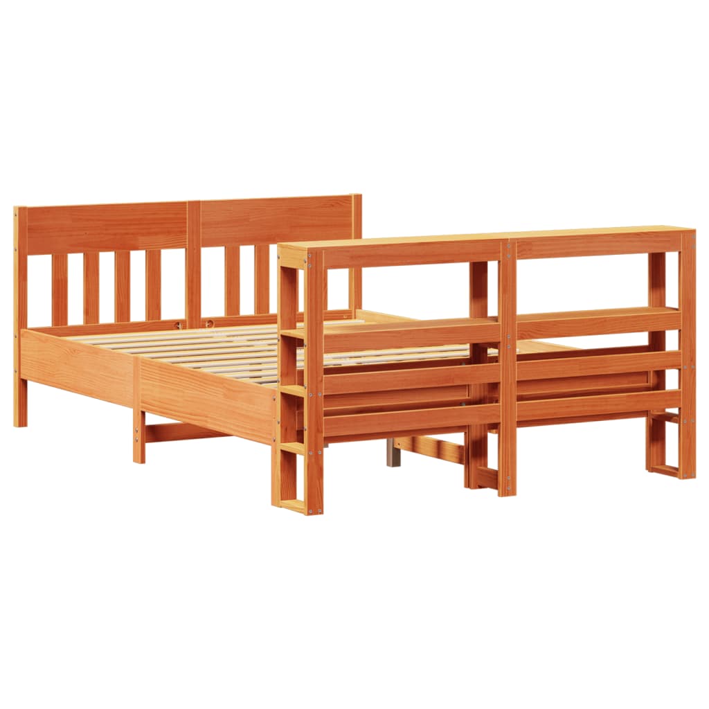 Sengeramme uten madrass voksbrun 120x200 cm heltre furu