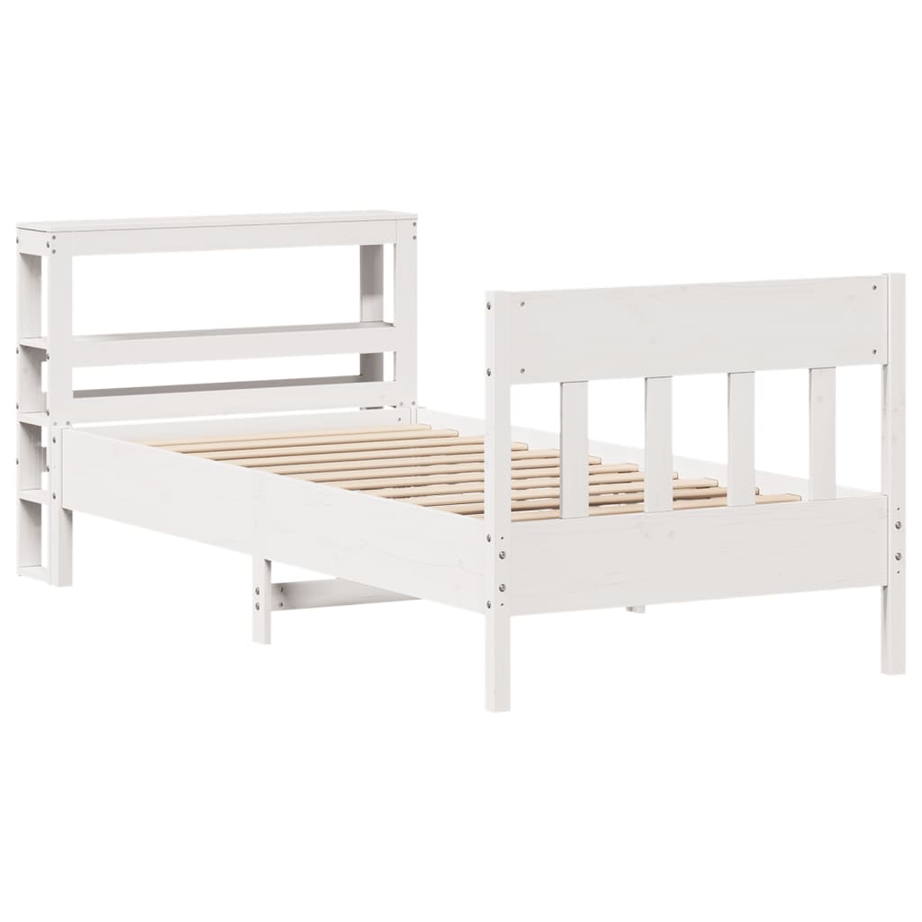 Sengeramme uten madrass hvit 75x190 cm heltre furu