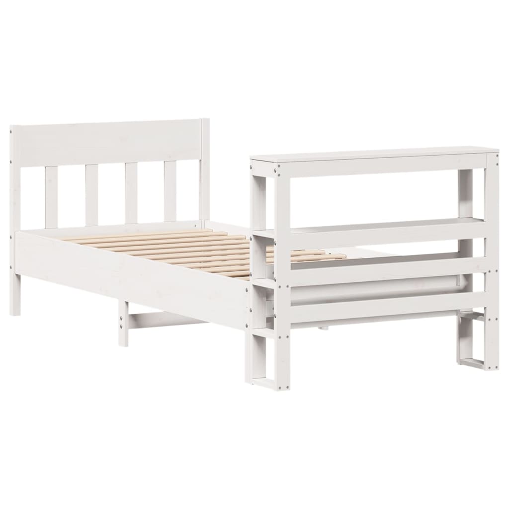 Sengeramme uten madrass hvit 75x190 cm heltre furu
