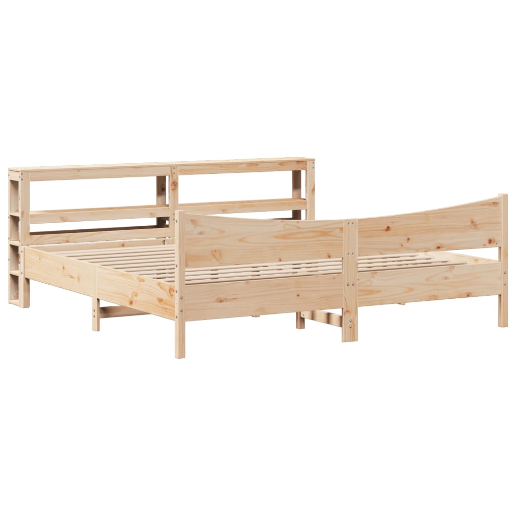 Sengeramme med hodegavl 200x200 cm heltre furu